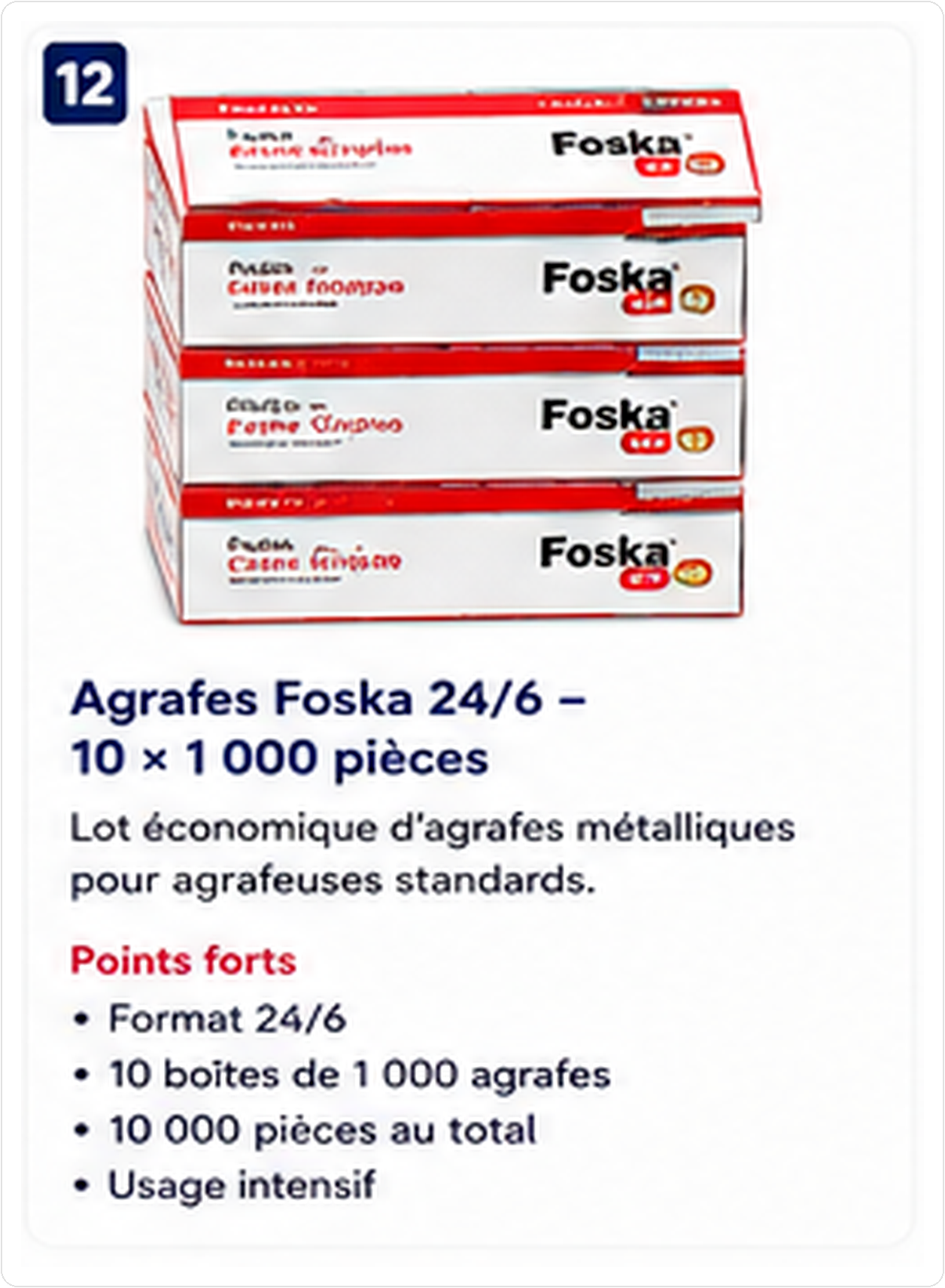 Agrafes Foska 24/6 - Lot de 10 000 pièces