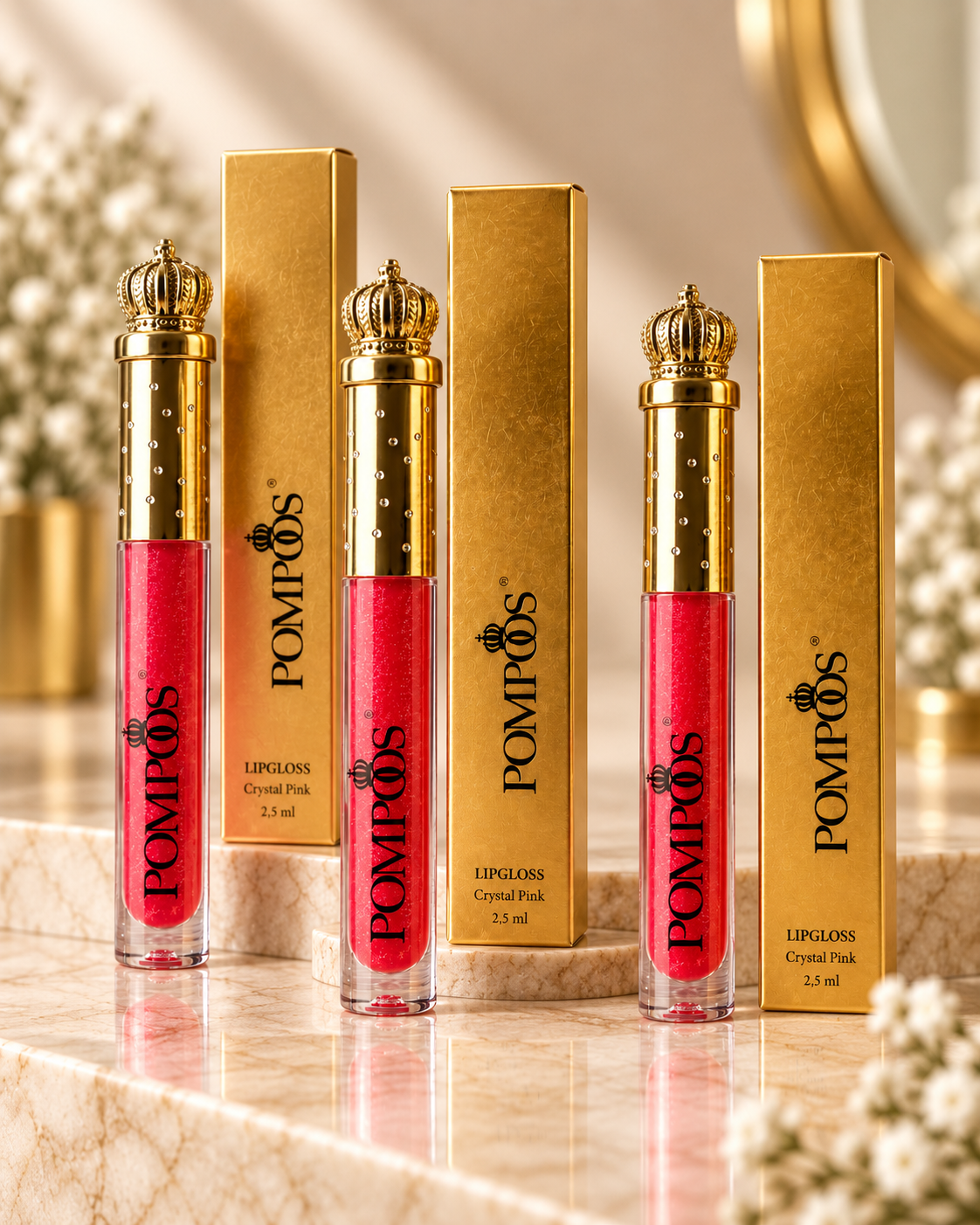 Gloss POMPOS Crystal Pink – 2,5 ml