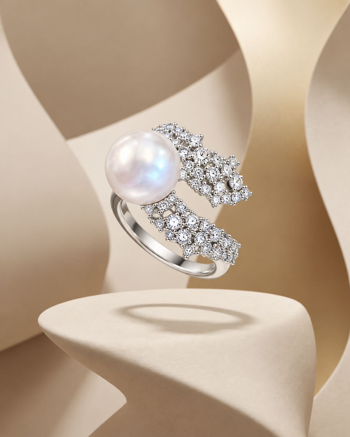 Bague Éclat Perlé – Argentée